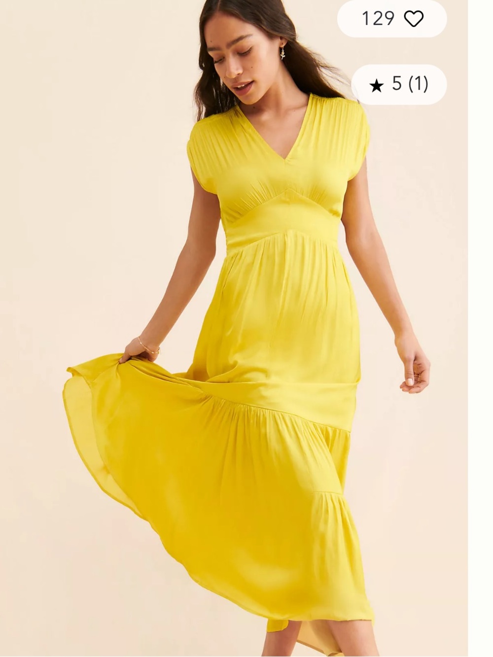 DU PARADIS Midi Dress in Lemon Stroke size Large